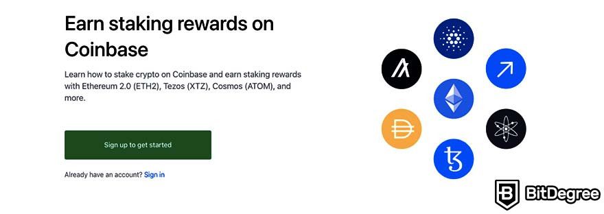 Ways to earn Bitcoin: Coinbase staking rewards.